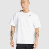 Gymshark Leggingg - Gymshark essentieel oversized t-shirt wit Heren Z6ZD64572