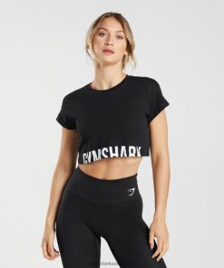 Gymshark Leggingg - Gymshark fractie croptop zwart vrouwen Z6ZD64492