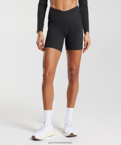 Gymshark Leggingg - Gymshark gekruiste korte broek zwart vrouwen Z6ZD6447