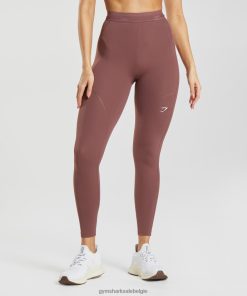 Gymshark Leggingg - Gymshark hardlooplegging magenta bruin vrouwen Z6ZD64287