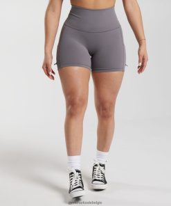 Gymshark Leggingg - Gymshark klassieke strakke short met ruches titaan grijs vrouwen Z6ZD64108