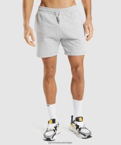 Gymshark Leggingg - Gymshark korte broek met kuif lichtgrijs mergel Heren Z6ZD64568