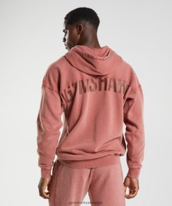Gymshark Leggingg - Gymshark power gewassen hoodie roze bruin Heren Z6ZD64792