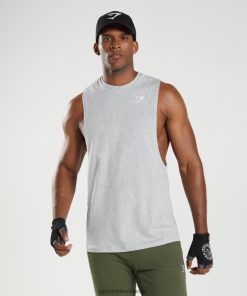 Gymshark Leggingg - Gymshark reageer drop-arm tank lichtgrijze kernmergel Heren Z6ZD64888