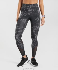 Gymshark Leggingg - Gymshark sportieve hardlooplegging zwarte afdruk vrouwen Z6ZD64328