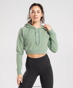 Gymshark Leggingg - Gymshark training cropped hoodie woestijn salie groen vrouwen Z6ZD64357