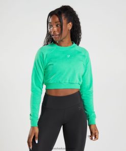 Gymshark Leggingg - Gymshark training cropped trui tropisch groen vrouwen Z6ZD64393