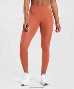 Gymshark Leggingg - Gymshark trainingsleggings persimmon rood vrouwen Z6ZD64304