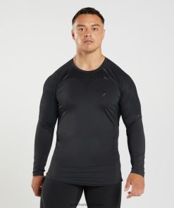 Gymshark Sale - Gymshark 315 T-shirt met lange mouwen zwart Heren Z6ZD64622