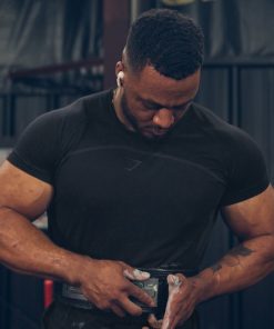 Gymshark Sale - Gymshark 315 naadloos t-shirt zwart Heren Z6ZD64778