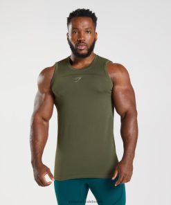 Gymshark Sale - Gymshark 315 naadloze tank kern olijf/moerasgroen Heren Z6ZD64894