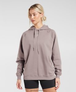 Gymshark Sale - Gymshark Oversized fleece hoodie voor training gewassen mauve vrouwen Z6ZD64363