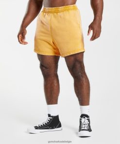 Gymshark Sale - Gymshark Powerwashed 5 shorts zonnig geel Heren Z6ZD64562