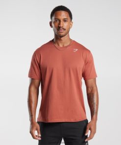 Gymshark Sale - Gymshark T-shirt met logo persimmon rood Heren Z6ZD64770