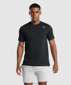 Gymshark Sale - Gymshark T-shirt met logo zwart Heren Z6ZD64574