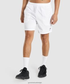 Gymshark Sale - Gymshark aankomst 7 korte broeken wit Heren Z6ZD64518
