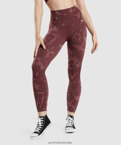 Gymshark Sale - Gymshark adapt camo naadloze legging savanne | kersenbruin vrouwen Z6ZD64306