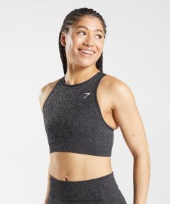 Gymshark Sale - Gymshark adapt dier naadloze sportbeha wild | zwart vrouwen Z6ZD64214