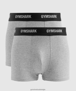 Gymshark Sale - Gymshark boxers 2 stuks lichtgrijs mergel Heren Z6ZD641051