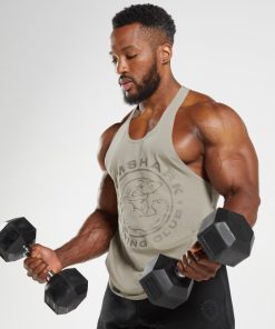 Gymshark Sale - Gymshark erfenis stringer ecru bruin Heren Z6ZD641022