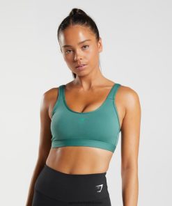 Gymshark Sale - Gymshark fractie sportbeha hoi groen vrouwen Z6ZD64222