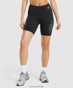 Gymshark Sale - Gymshark geactiveerde grafische fietsbroek zwart vrouwen Z6ZD6474