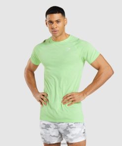 Gymshark Sale - Gymshark geo naadloos t-shirt bali groen/wit Heren Z6ZD64650