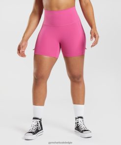Gymshark Sale - Gymshark klassieke strakke short met ruches diep roze vrouwen Z6ZD6498
