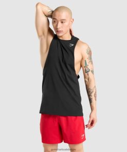 Gymshark Sale - Gymshark kritische drop-armtank zwart Heren Z6ZD64946