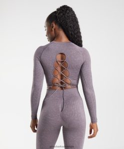Gymshark Sale - Gymshark pas de naadloze rugtop met veters aan wild | musk lila vrouwen Z6ZD64453