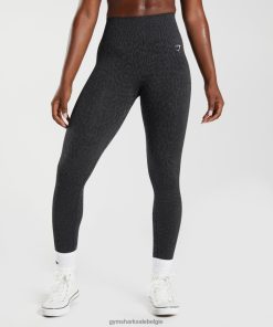 Gymshark Sale - Gymshark pas dieren naadloze leggings aan rif | zwart vrouwen Z6ZD64298
