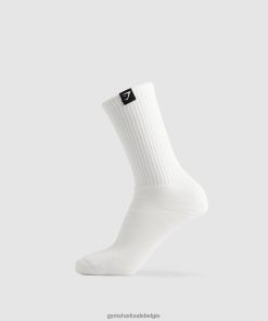 Gymshark Sale - Gymshark premium gekamde katoenen single wit unisex Z6ZD641093