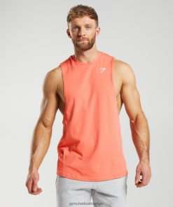 Gymshark Sale - Gymshark reageer drop-arm tank ruimtevaart oranje Heren Z6ZD64954