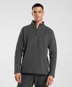 Gymshark Sale - Gymshark rustdag 1/4 zip onyxgrijs Heren Z6ZD64862
