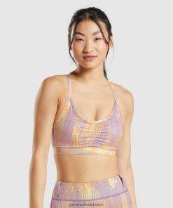 Gymshark Sale - Gymshark sport sportbeha oranje afdruk vrouwen Z6ZD64234