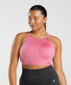 Gymshark Sale - Gymshark sportbeha met hoge hals en hoge ondersteuning bloei roze vrouwen Z6ZD64170