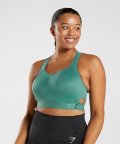 Gymshark Sale - Gymshark sportbeha met racerback en hoge ondersteuning hoi groen vrouwen Z6ZD64178