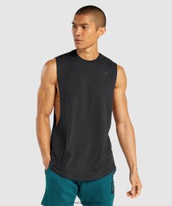 Gymshark Sale - Gymshark stoere drop-arm tank zwart Heren Z6ZD64890