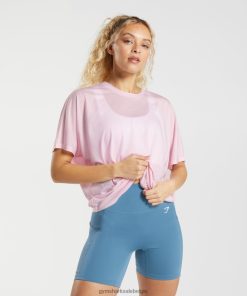 Gymshark Sale - Gymshark superzacht t-shirt krijtroze vrouwen Z6ZD64425