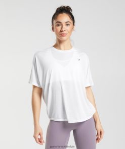 Gymshark Sale - Gymshark superzacht t-shirt wit vrouwen Z6ZD64437