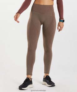Gymshark Sale - Gymshark top naadloze legging truffelbruin/kersenbruin vrouwen Z6ZD64314