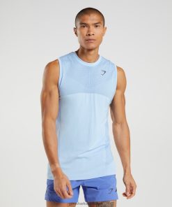 Gymshark Sale - Gymshark top naadloze tank linnenblauw/hofblauw Heren Z6ZD64938