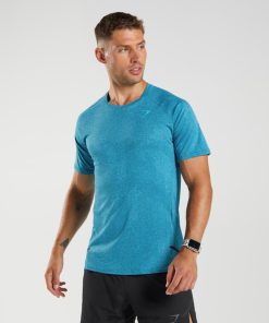 Gymshark Sale - Gymshark top t-shirt atlantisch blauw/haaienblauw Heren Z6ZD64682