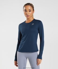 Gymshark Sale - Gymshark trainingstop met lange mouwen marine vrouwen Z6ZD64416