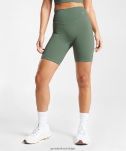 Gymshark Sale - Gymshark verhoog de fietsbroek wilg groen vrouwen Z6ZD6450