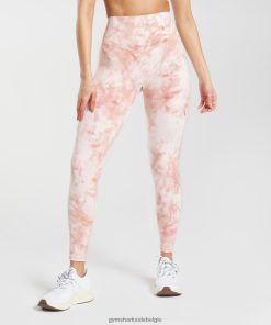 Gymshark Sale - Gymshark verhoog de spray-dye-legging wit/mistroze/scandiroze vrouwen Z6ZD64266
