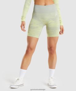 Gymshark Shorts - Gymshark Pas de ombre naadloze short aan driehoek | taupe grijze print vrouwen Z6ZD6487