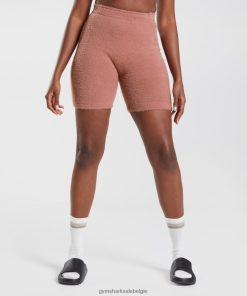 Gymshark Shorts - Gymshark Whitney wimpergebreide short kloof rood vrouwen Z6ZD6499