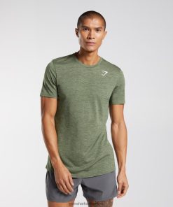 Gymshark Shorts - Gymshark aankomst gemêleerd t-shirt kern olijf/kalamata olijfmergel Heren Z6ZD64639