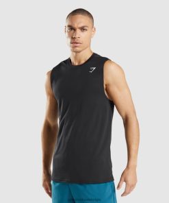 Gymshark Shorts - Gymshark aankomst mouwloos t-shirt zwart Heren Z6ZD64915